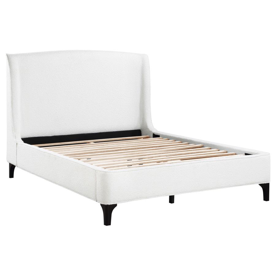 (image for) Mosby Upholstered Queen Wingback Bed Snow