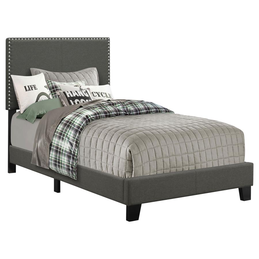 (image for) Boyd Upholstered Twin Panel Bed Charcoal