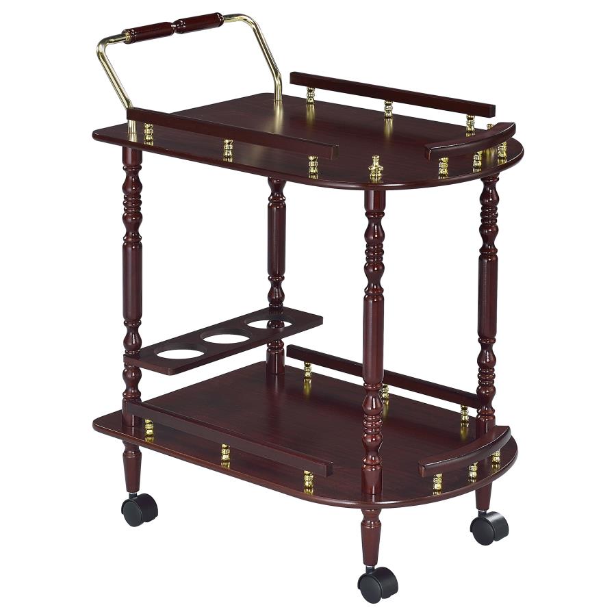 (image for) Palmer 2-tier Rectangular Wood Bar Cart Merlot