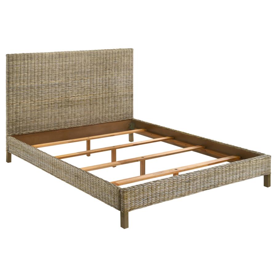 (image for) Zyla Wood Eastern King Panel Bed Kubu Grey