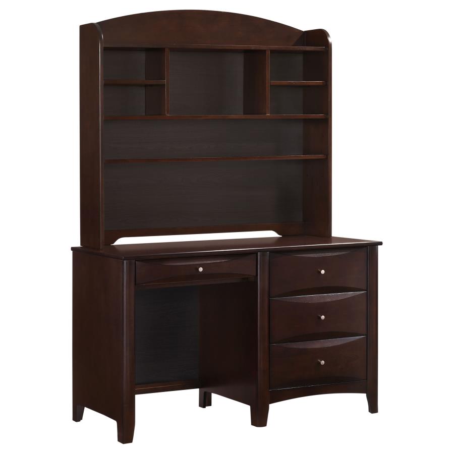 (image for) Phoenix 49-inch 3-drawer Computer Desk with Hutch Cappuccino