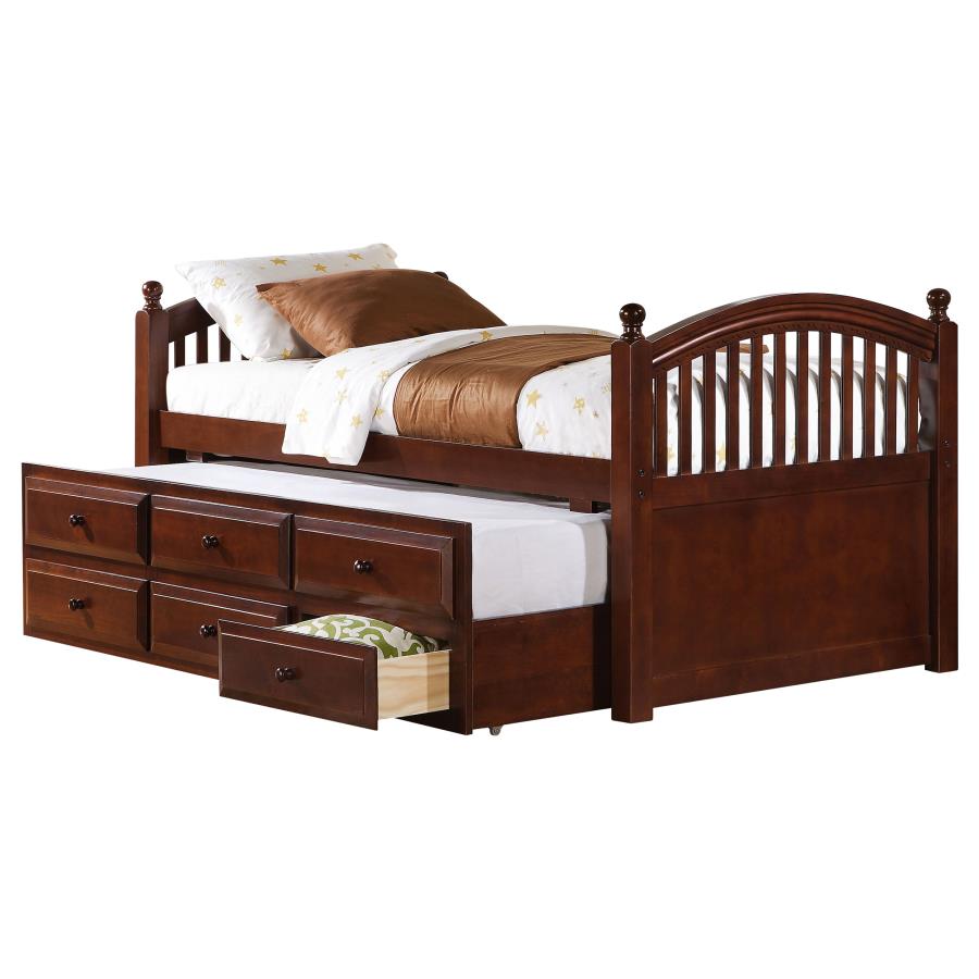 (image for) Norwood 3-drawer Twin Bed with Captains Trundle Chestnut