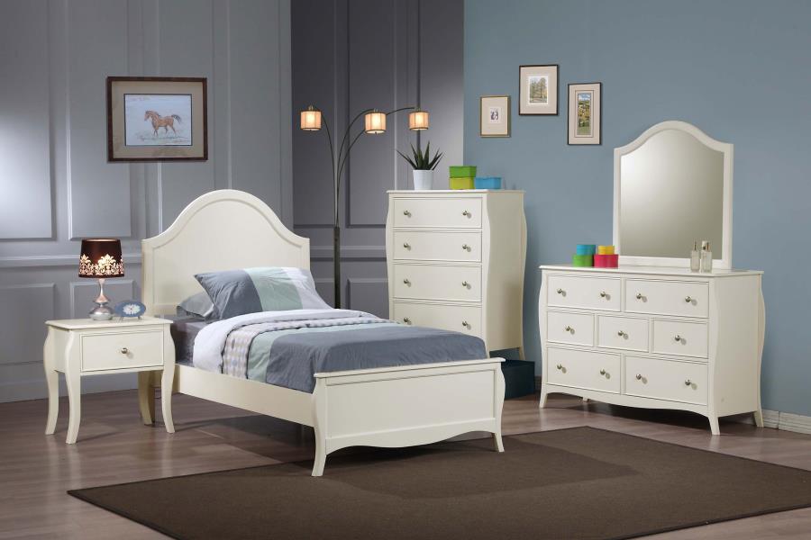 (image for) Dominique 4-piece Full Bedroom Set Cream White