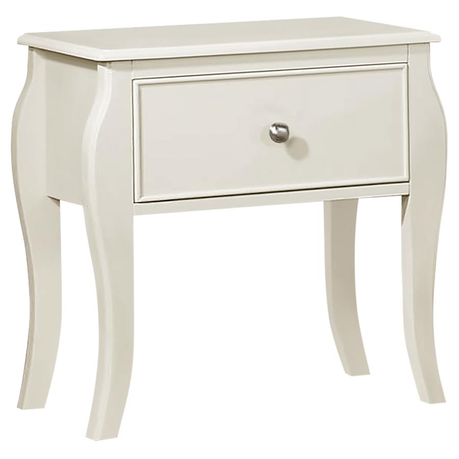 (image for) Dominique 1-drawer Youth Nightstand Cream White