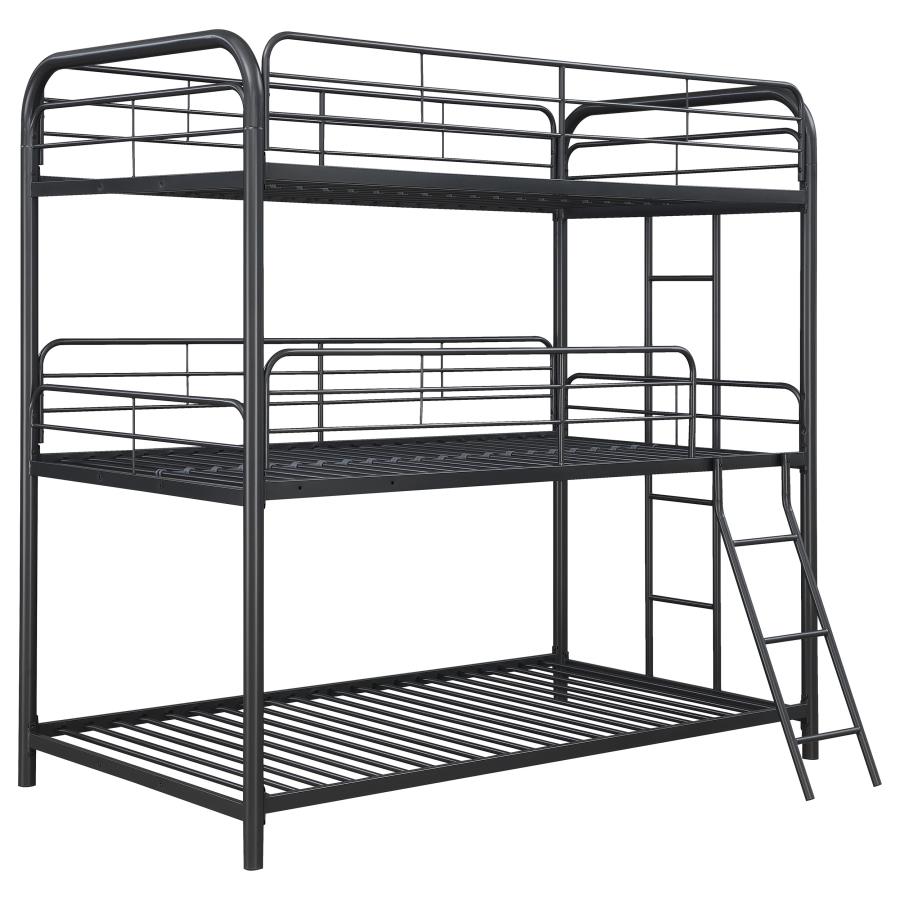 (image for) Garner Metal Twin Triple Bunk Bed Gunmetal