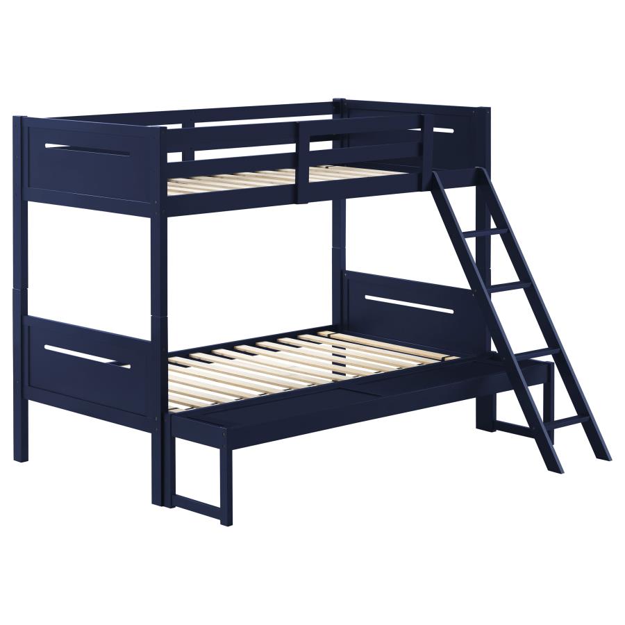 (image for) Littleton Wood Twin Over Full Bunk Bed Blue