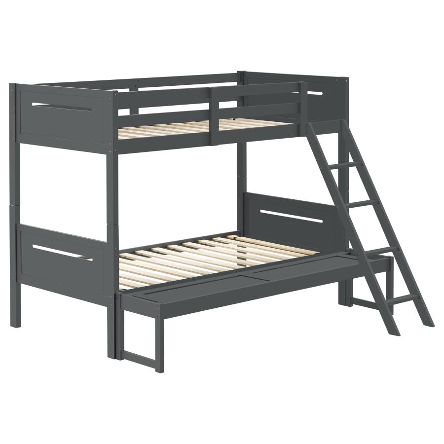 (image for) Littleton Wood Twin Over Full Bunk Bed Grey