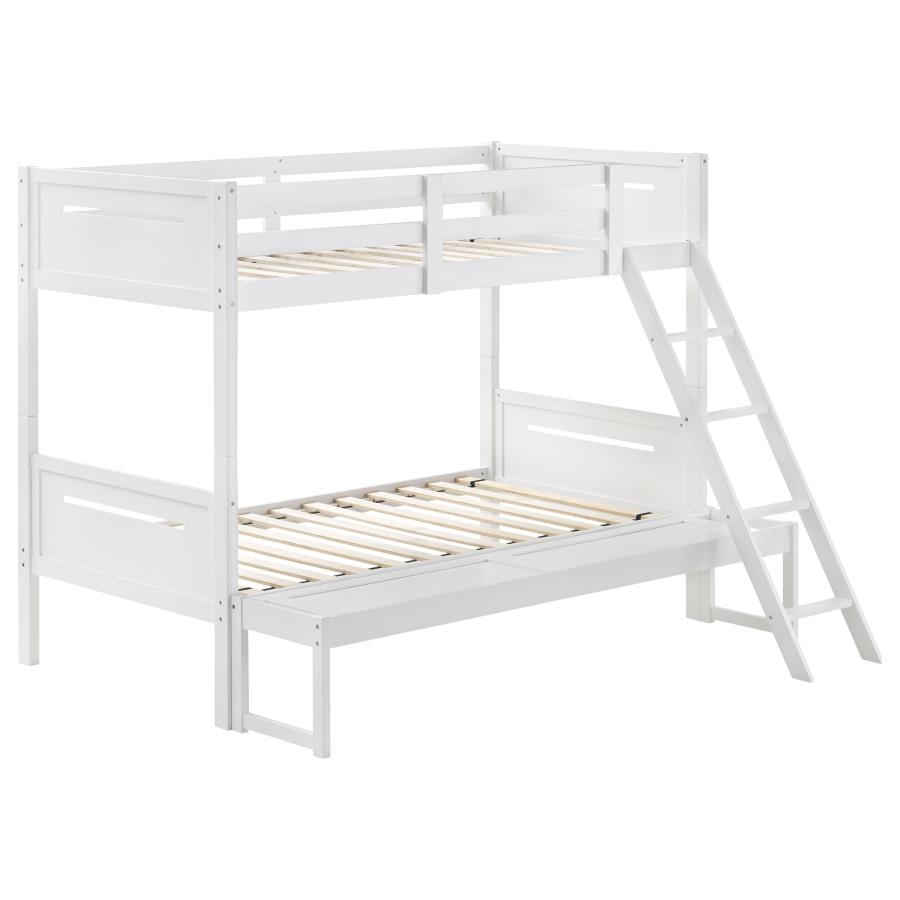 (image for) Littleton Wood Twin Over Full Bunk Bed White