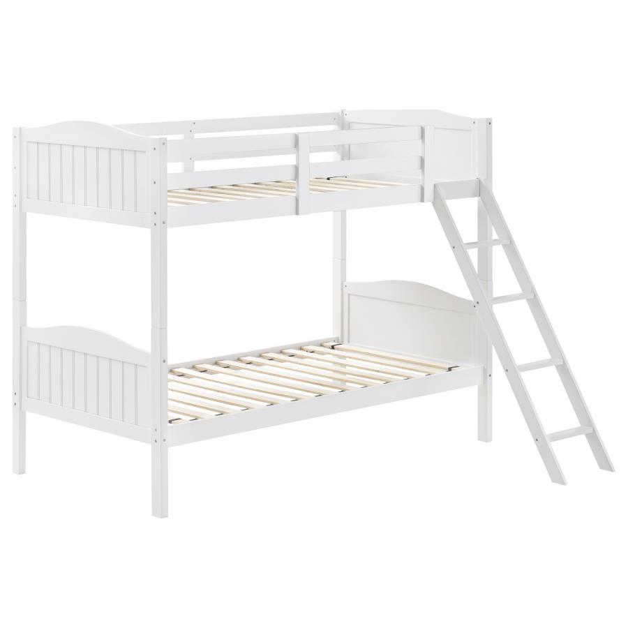 (image for) Arlo Wood Twin Over Twin Bunk Bed White