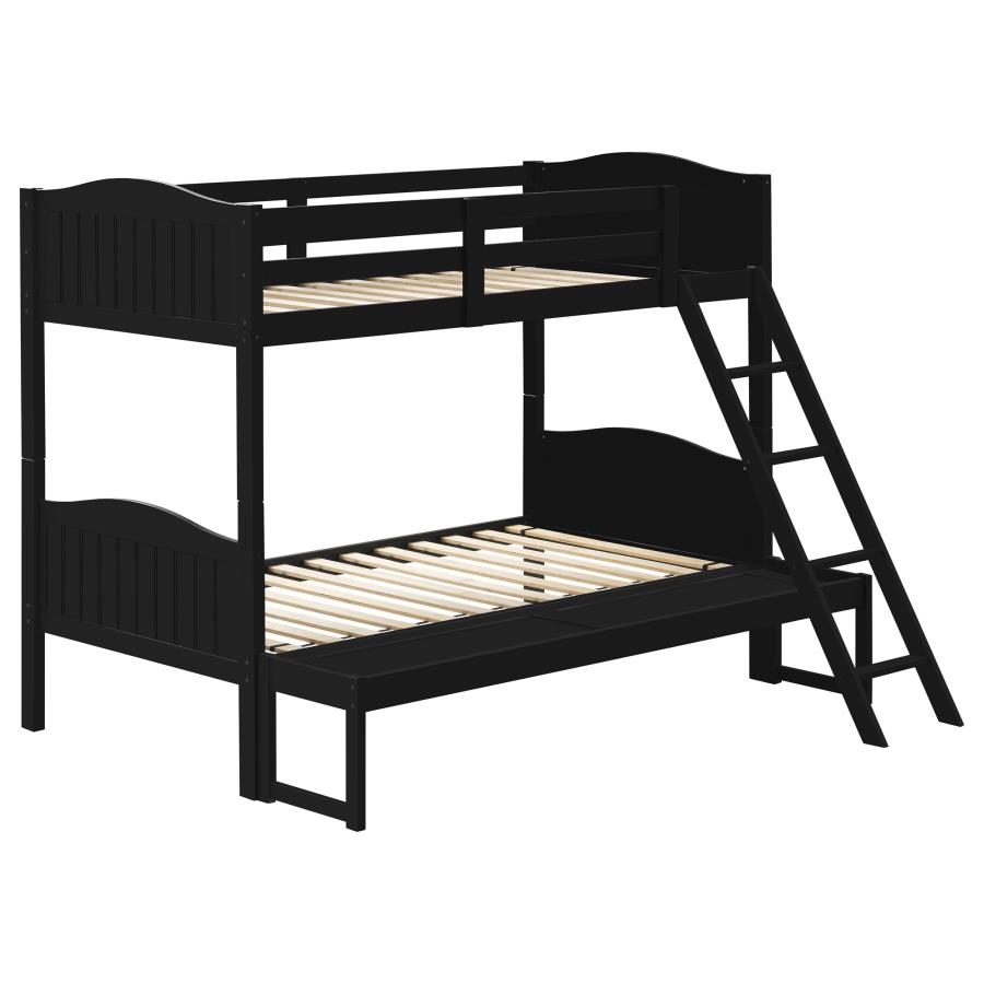 (image for) Arlo Wood Twin Over Full Bunk Bed Black