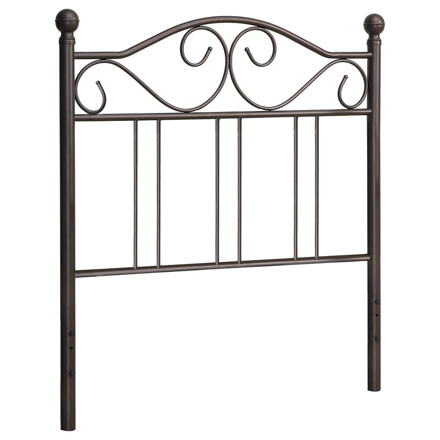 (image for) Ellis Metal Twin Open Frame Headboard Dark Bronze