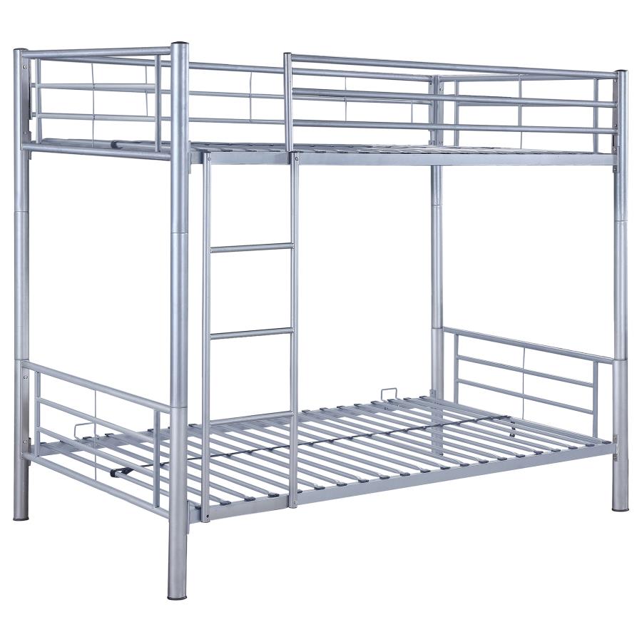 (image for) Hayward Metal Twin Over Twin Bunk Bed Silver