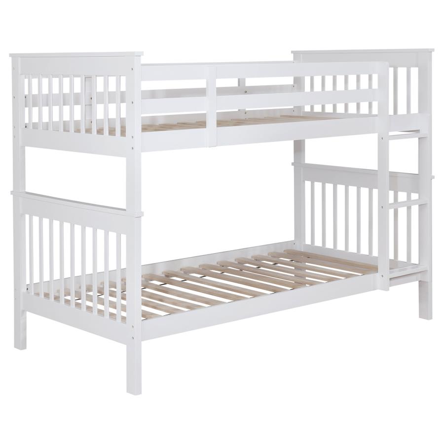 (image for) Chapman Wood Twin Over Twin Bunk Bed White