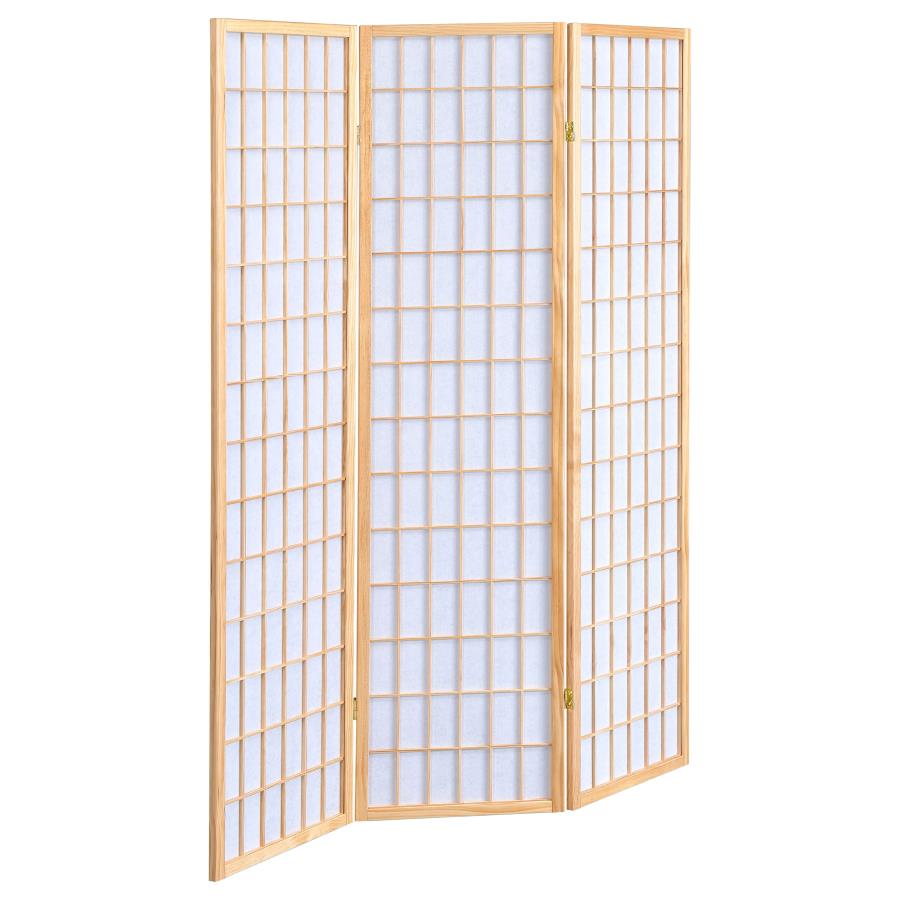 (image for) Carrie 3-Panel Room Divider Folding Shoji Screen Natural