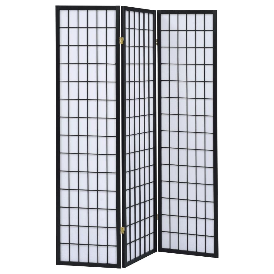 (image for) Carrie 3-Panel Room Divider Folding Shoji Screen Black