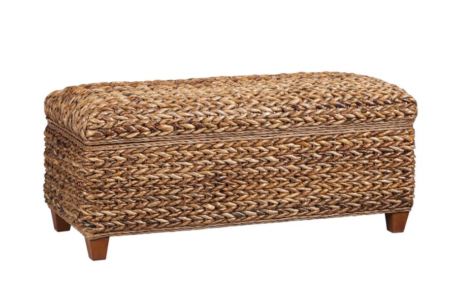 (image for) Laughton Hand-Woven Banana Leaf Storage Trunk Amber