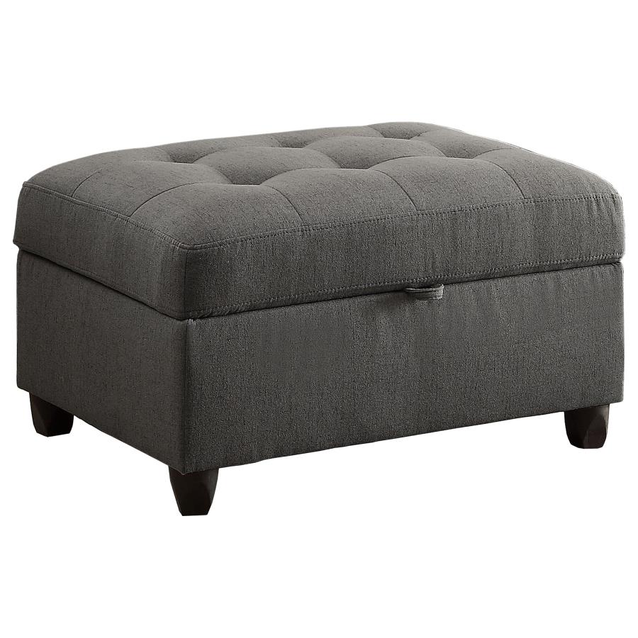 (image for) Stonenesse Rectangular Upholstered Storage Ottoman Grey