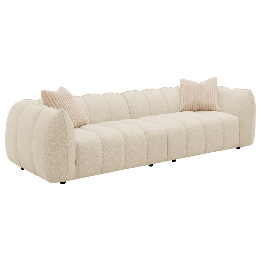 (image for) Winchester Boucle Upholstered Extra Long Sofa Sand Pebble