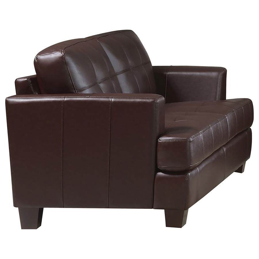 (image for) Samuel Tufted Loveseat Dark Brown