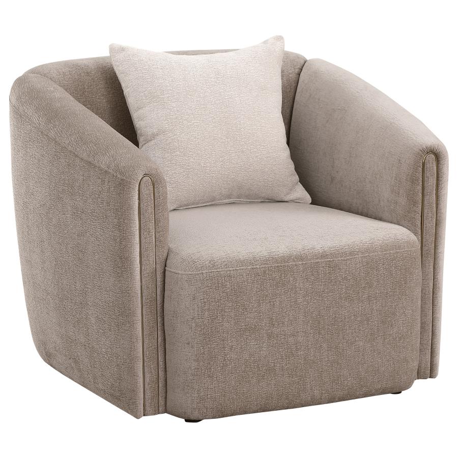 (image for) Townsend Chenille Upholstered Rolled Arm Chair Latte