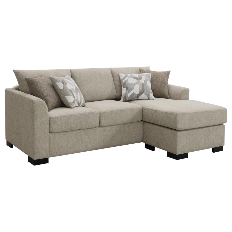 (image for) Storey Upholstered Sleeper Sectional Chaise Sofa Camel