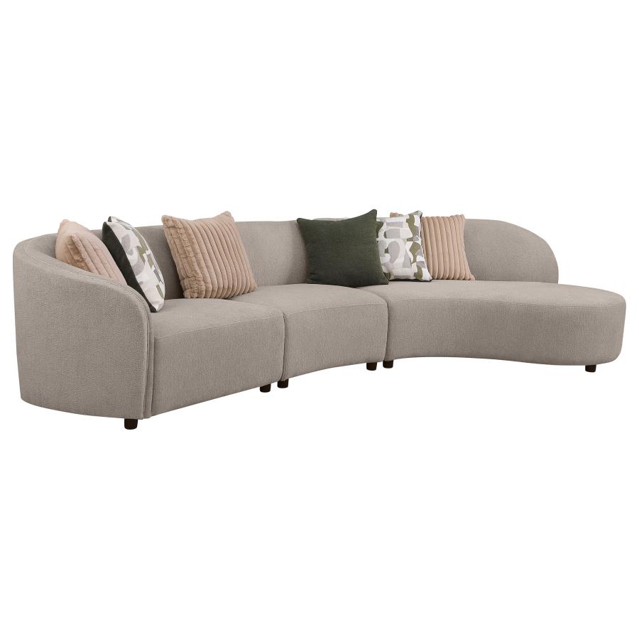 (image for) Fayette 3-piece Upholstered Sectional Sofa Greige