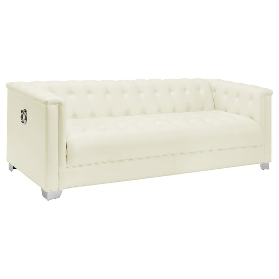 (image for) Chaviano Upholstered Track Arm Sofa Pearl White