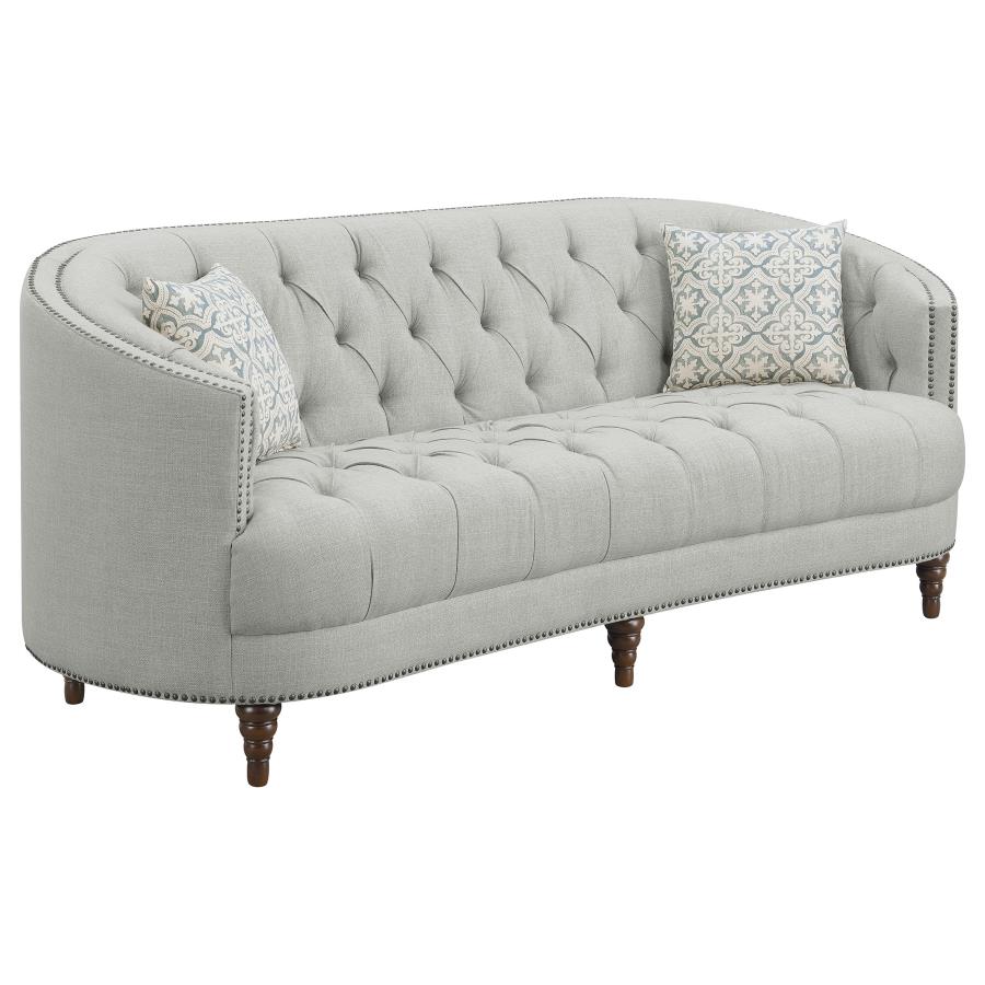 (image for) Avonlea Upholstered Sloped Arm Sofa Grey Fabric