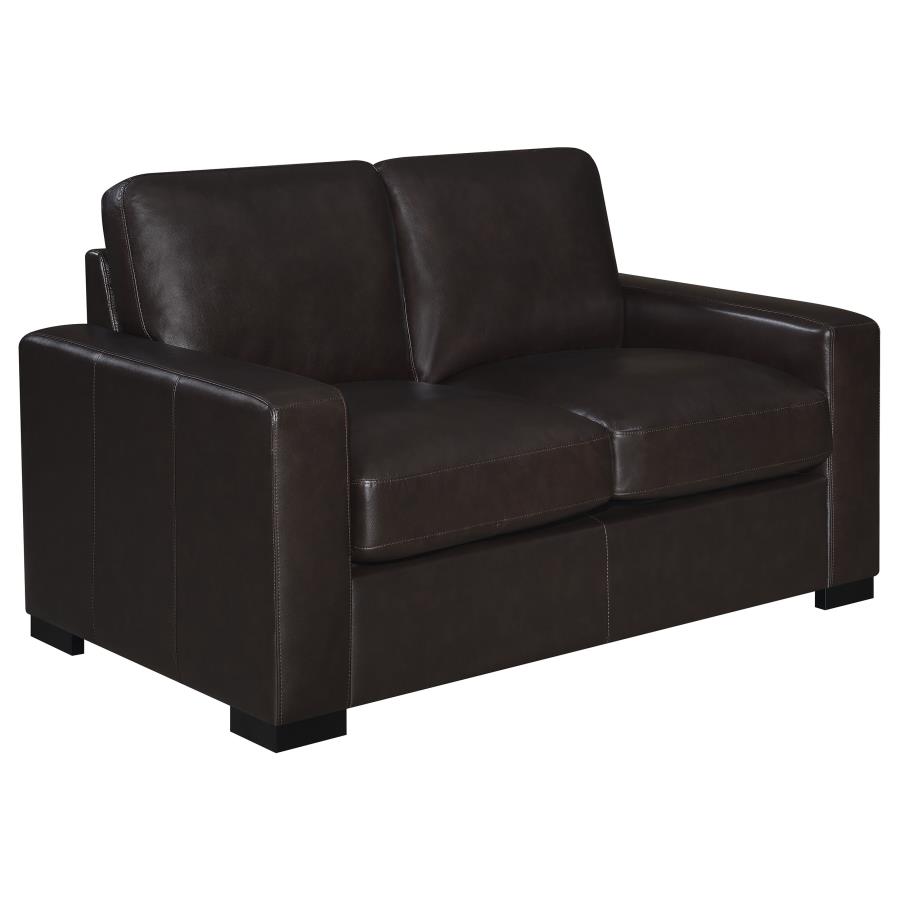 (image for) Boardmead Upholstered Track Arm Loveseat Dark Brown