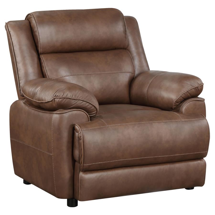 (image for) Ellington Upholstered Padded Arm Accent Chair Dark Brown