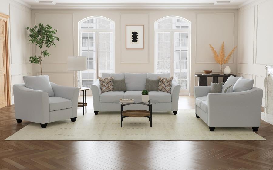 (image for) Salizar 3-piece Upholstered Flared Arm Sofa Set Sand