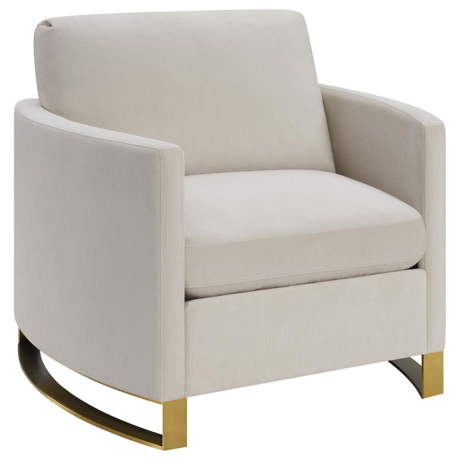 (image for) Corliss Upholstered Arched Arm Accent Chair Beige