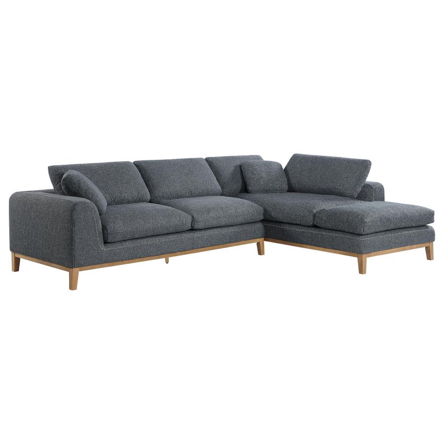 (image for) Persia Upholstered Track Arm Sectional Sofa Grey