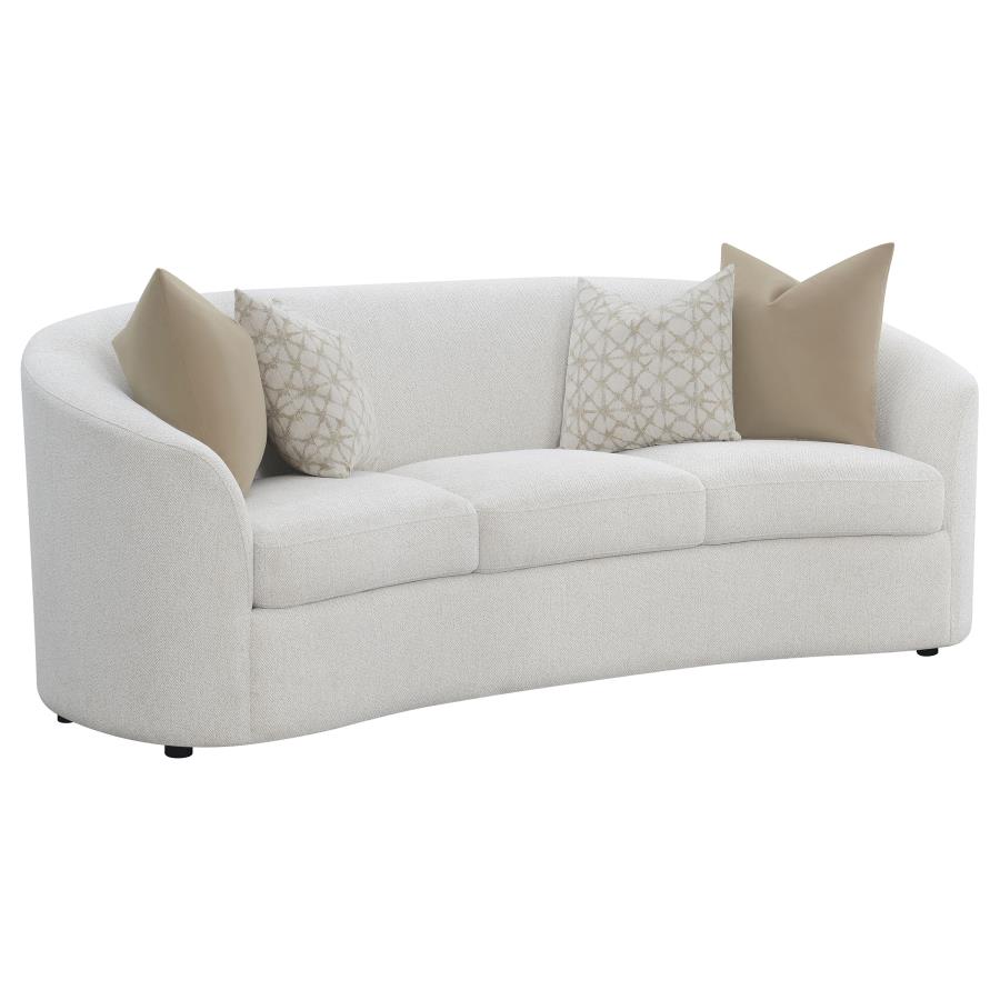 (image for) Rainn Boucle Upholstered Sloped Arm Sofa Latte