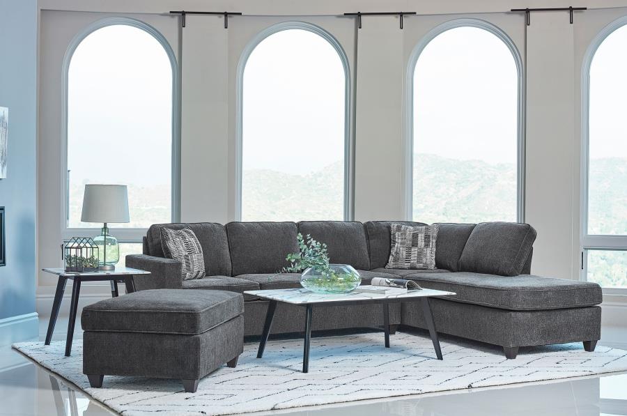 (image for) Mccord Upholstered Track Arm Sectional Sofa Dark Grey