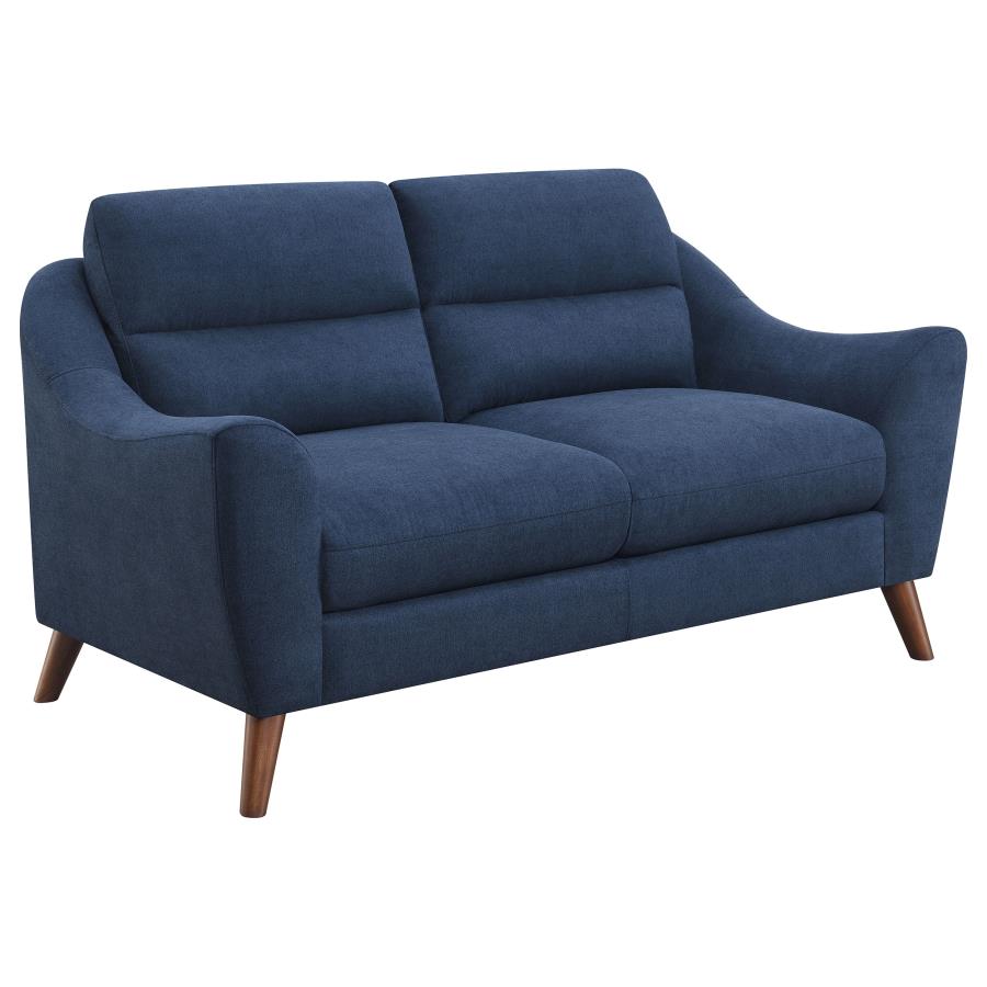 (image for) Gano Upholstered Sloped Arm Loveseat Navy Blue