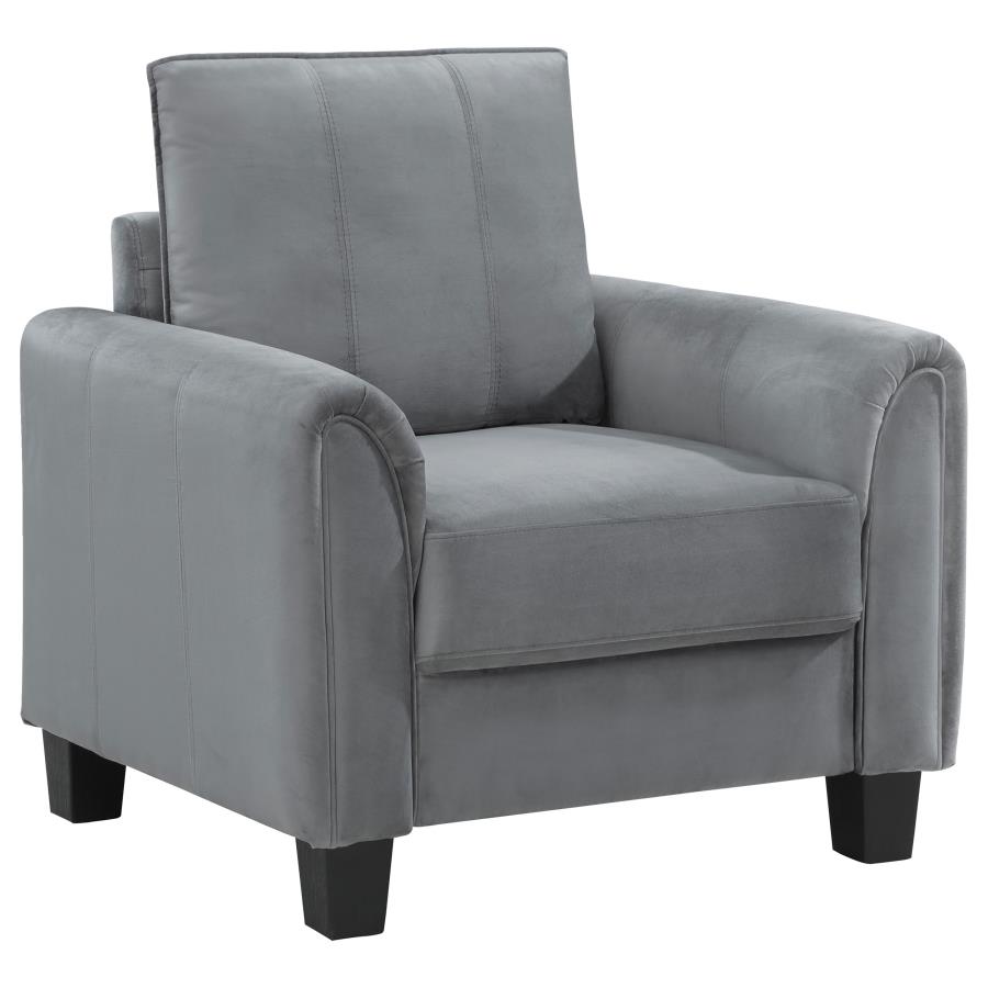 (image for) Davis Upholstered Rolled Arm Accent Chair Grey