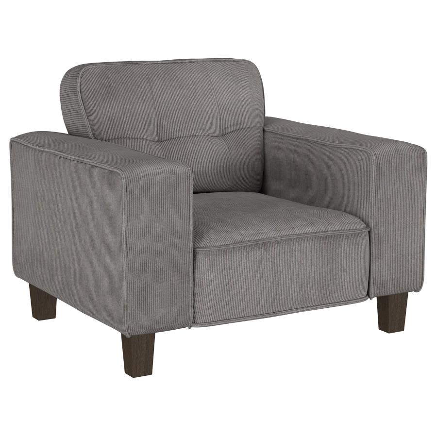 (image for) Deerhurst Upholstered Track Arm Tufted Accent Chair Charcoal