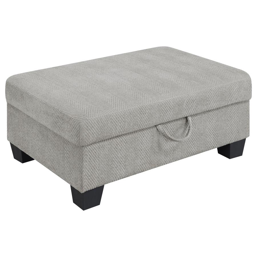 (image for) Whitson Rectangular Upholstered Storage Ottoman Stone