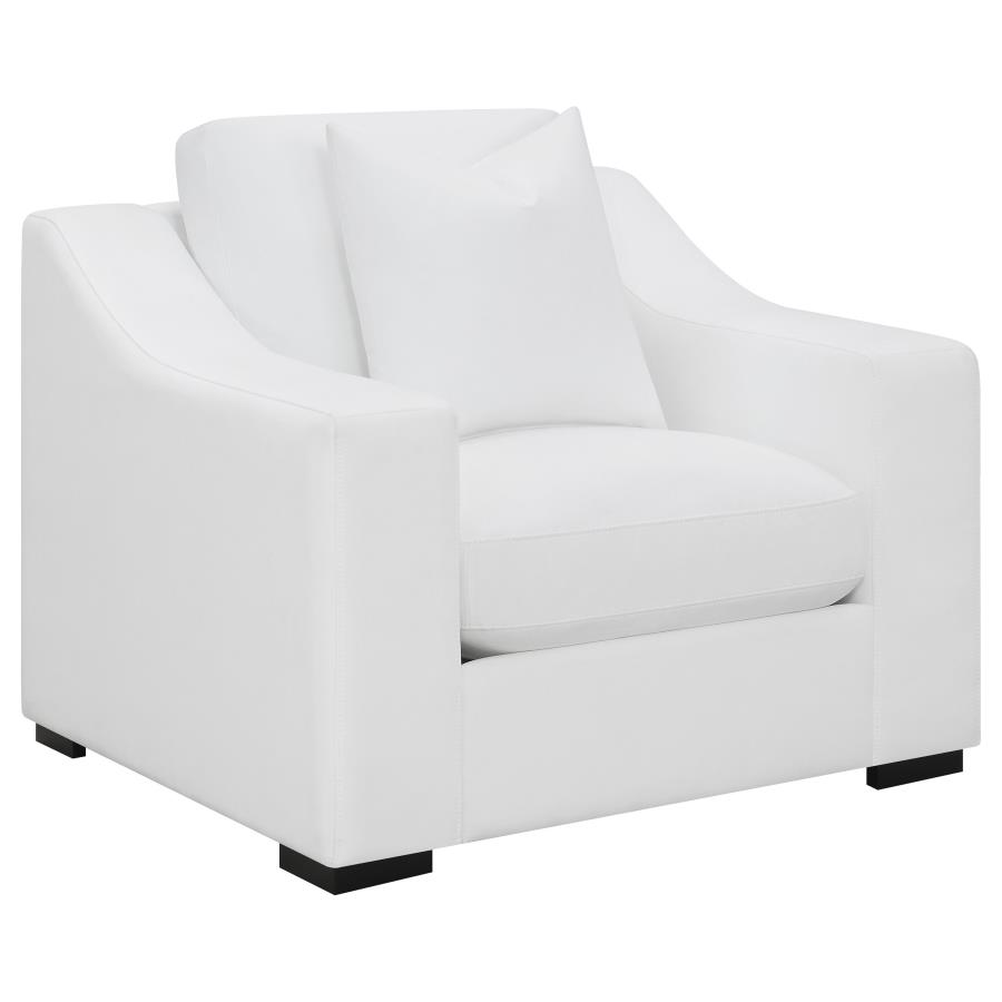 (image for) Ashlyn Upholstered Sloped Arm Accent Chair White