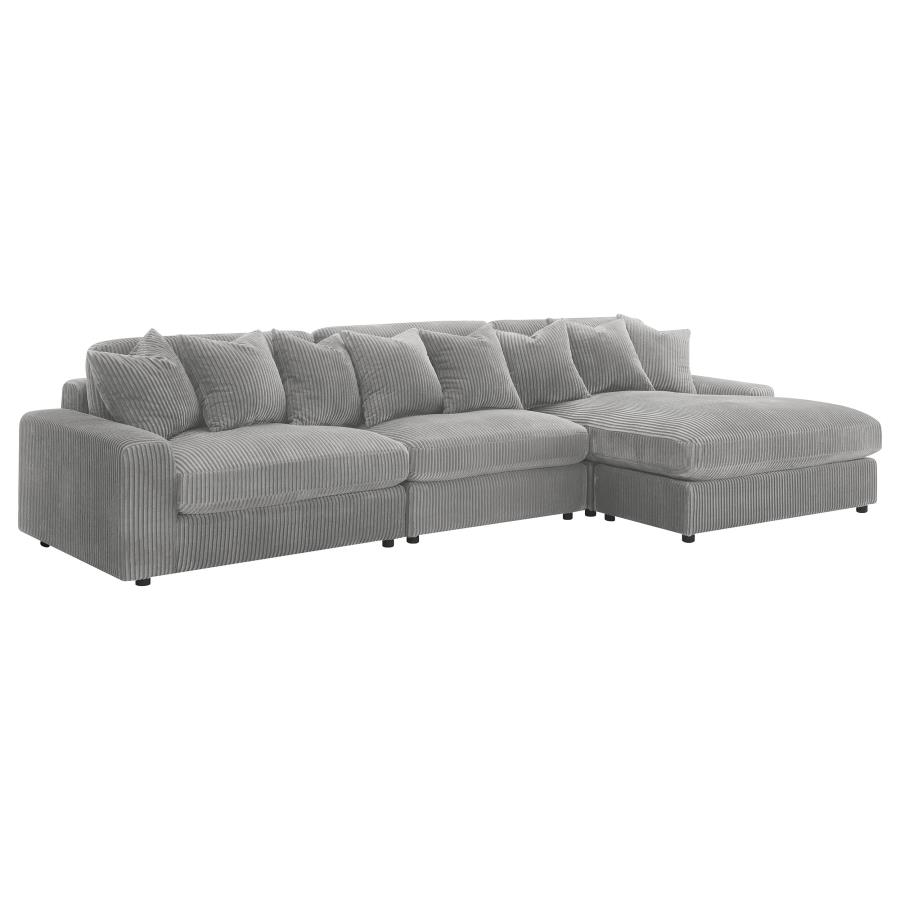 (image for) Blaine Upholstered Reversible Chaise Sectional Sofa Fog