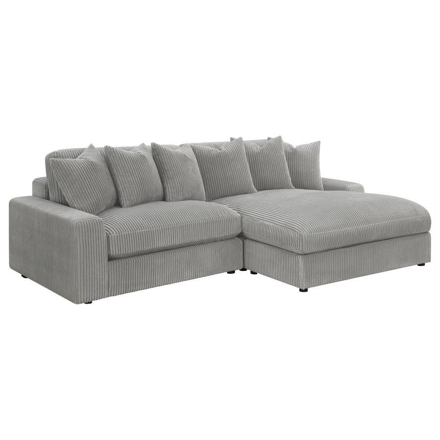 (image for) Blaine Upholstered Reversible Chaise Sectional Sofa Fog