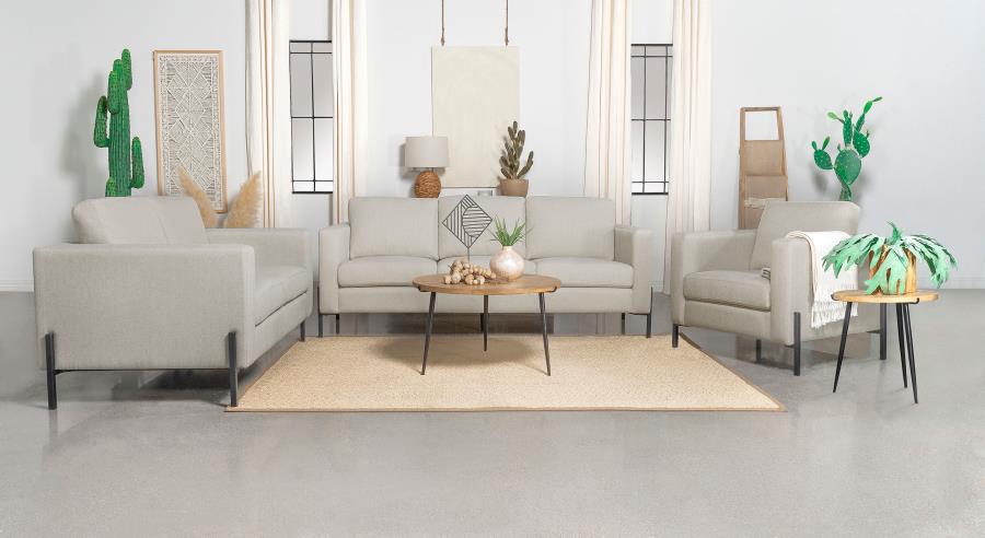 (image for) Tilly 3-piece Upholstered Track Arm Sofa Set Oatmeal