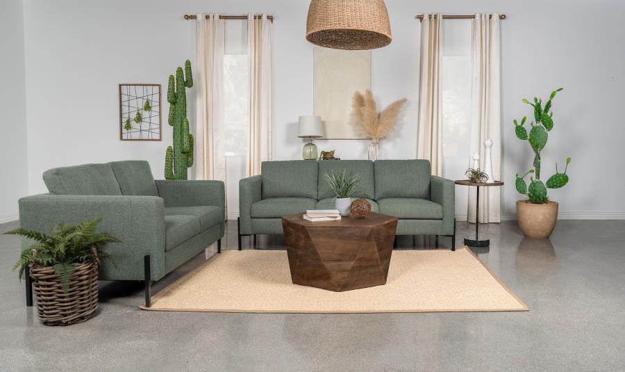 (image for) Tilly 2-piece Upholstered Track Arm Sofa Set Sage