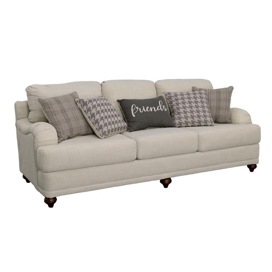 (image for) Glenn Upholstered English Arm Sofa Light Grey and Grey