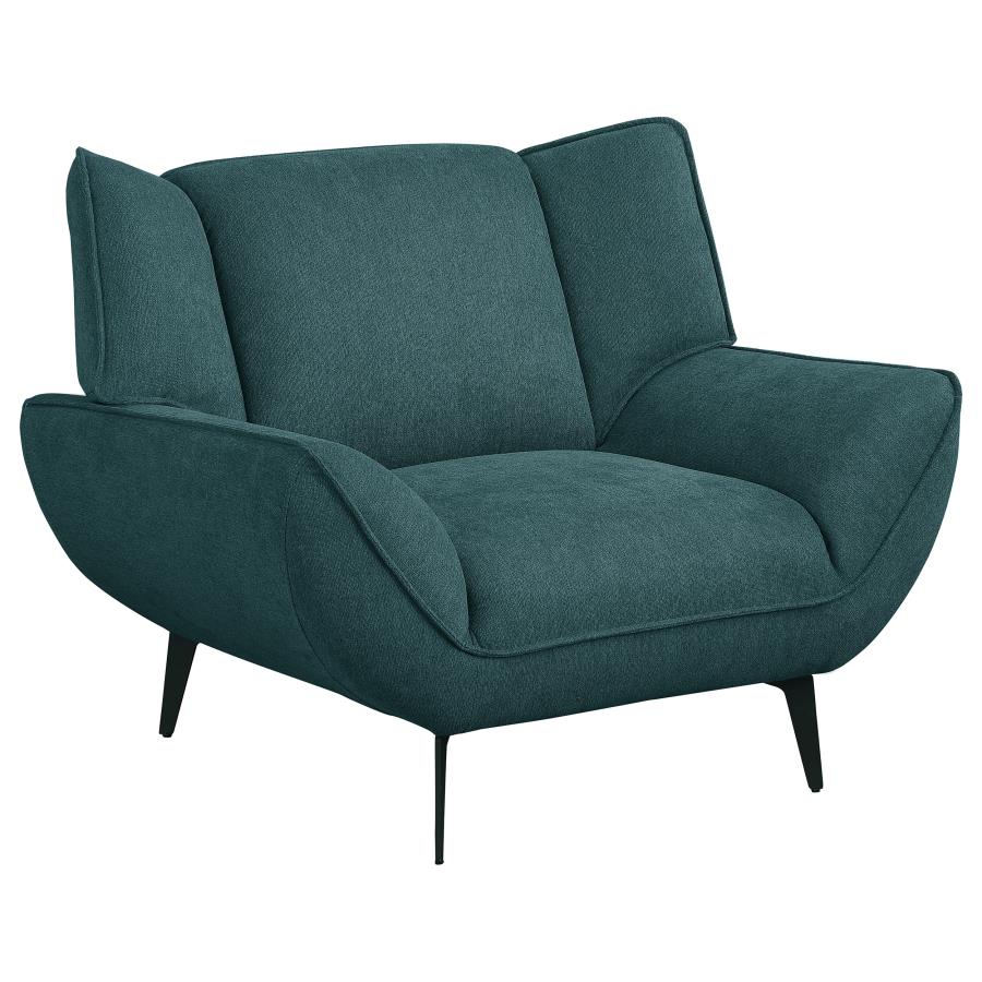 (image for) Acton Upholstered Flared Arm Accent Chair Teal Blue