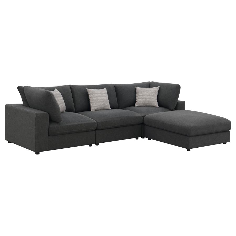 (image for) Serene 4-piece Upholstered Modular Sectional Sofa Charcoal