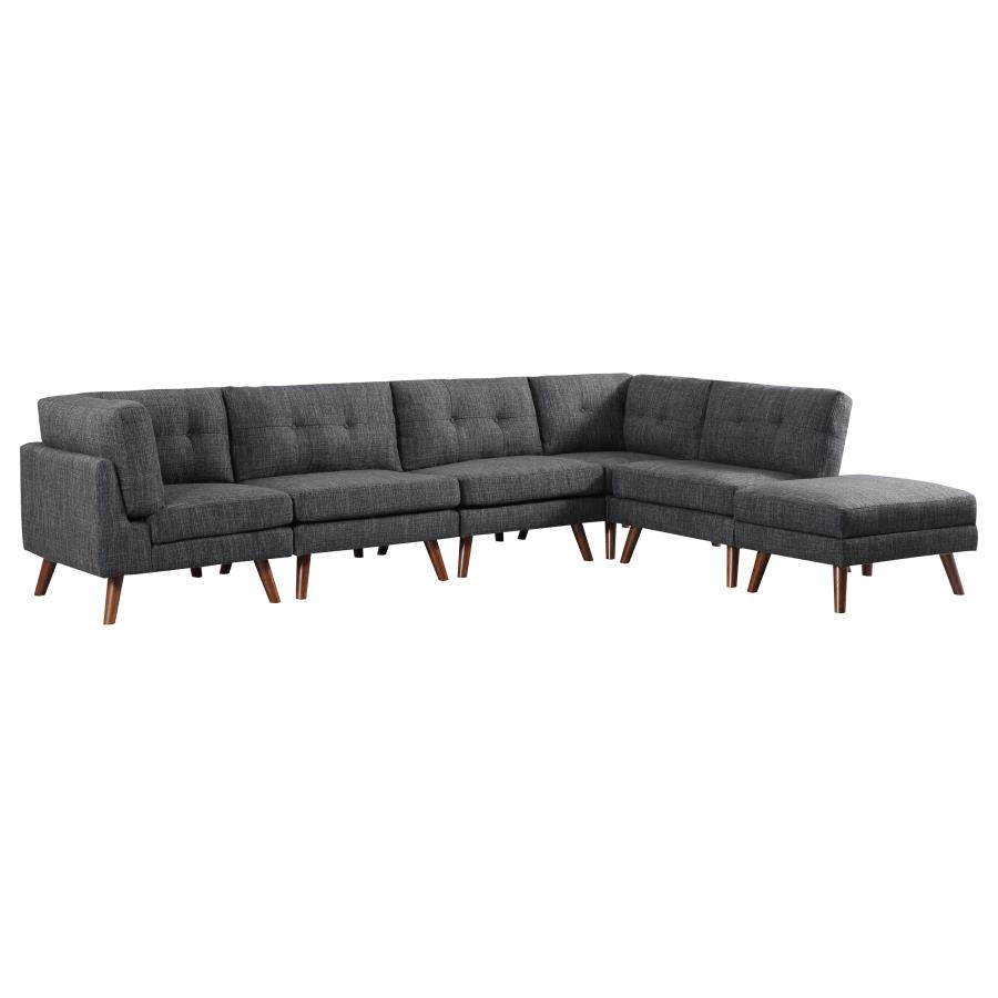 (image for) Churchill 6-piece Upholstered Modular Sectional Dark Grey