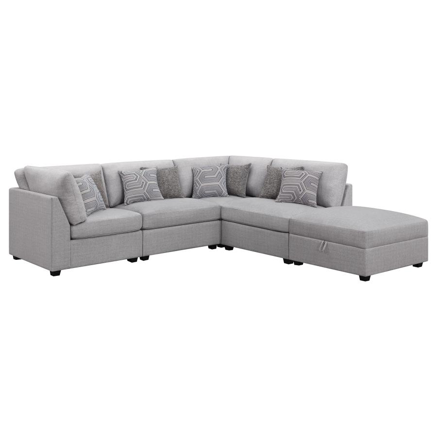 (image for) Cambria 5-piece Upholstered Modular Sectional Sofa Grey