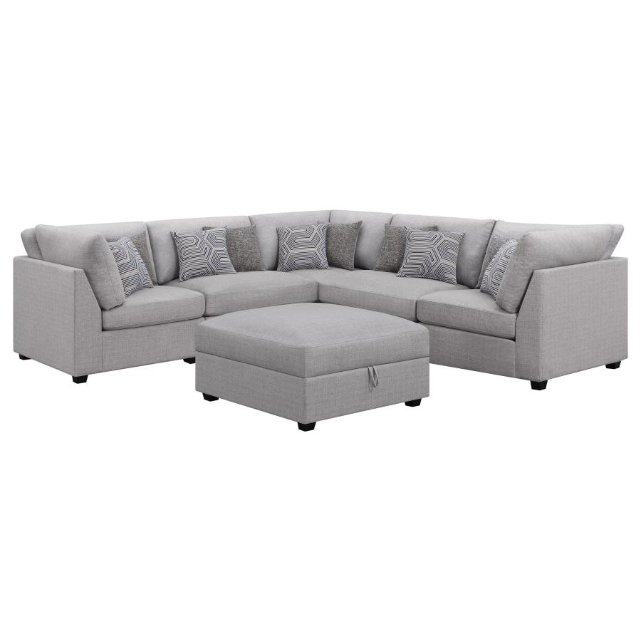 (image for) Cambria 6-piece Upholstered Modular Sectional Sofa Grey